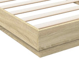 Bed Frame with LED Sonoma Oak 80 x 200 cm Engineered Wood 8009004