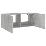 TV Wall Cabinet with LED Lights Concrete Grey 100x35x41 cm 837326