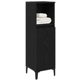 Bathroom Cabinet Black Oak 30 x 30 x 100 cm Engineered Wood 862808