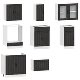8 Piece Kitchen Cabinet Set Kalmar Black Engineered Wood 3314832