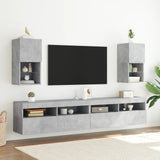 TV Cabinets with LED Lights 2 pcs Concrete Grey 30.5x30x60 cm 836994
