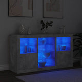 Sideboard with LED Lights Concrete Grey 123x37x67 cm 3209082
