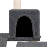 Cat Tree with Sisal Scratching Posts Dark Grey 82 cm 171662