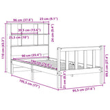 Bookcase Bed without Mattress Wax Brown 90x190 cm Single Solid Wood Pine 3321715