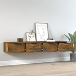 Wall Cabinets 2 pcs Smoked Oak 68x30x20 cm Engineered Wood 3115897