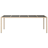 Garden Table Beige 250 x 100 x 75 cm Poly Rattan 362557