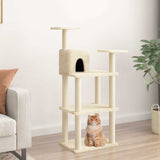 171427 Cat Tree with Sisal Scratching Posts Cream 118,5 cm