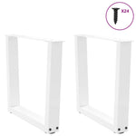 ZNTS Dining Table Legs V-Shape 2 pcs White 50x cm Steel 4012629