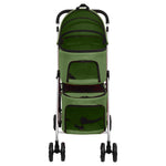2-Layers Folding Dog Stroller Green 83x48x97 cm Oxford Fabric 172207
