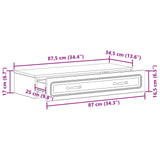 Wall-Mounted Side Table Wall-mounted Black 87.5 x 34.5 x 17 cm 899346