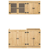 Cabinet with Shelf SKI 4 pcs Honey Brown Solid Pine Wood 3392645