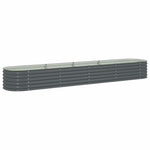 Garden Raised Bed 400x80x44 cm Galvanised Steel Grey 45526