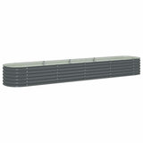 Garden Raised Bed 400x80x44 cm Galvanised Steel Grey 45526