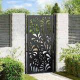 Garden Gate Black 100x175 cm Steel Wave Design 4100972