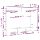 TV Cabinet Old wood 152 x 22 x 113 cm Engineered wood 861997