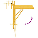 Hanging Balcony Table Folding Mustard 60 x 39 x 65 cm Steel 42008073