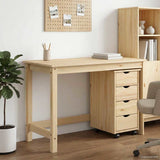 Desk Cabinet Set 2 pcs Brown Solid Pine Wood 3438774