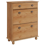 Shoe Cabinet ASKIM Brown 85 x 35 x 108 cm Solid Pine Wood 4105436