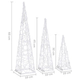 Acrylic Decorative LED Light Cone Set Blue 30/45/60cm 328969