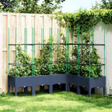 Garden Planter with Trellis Blue Grey 160x120x142.5 cm PP 367966