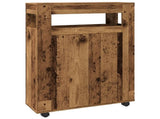 Narrow Bathroom Cabinet with Wheels Old Wood Engineered Wood 855275