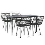 Garden Dining Set Black Powder-coated steel Medium Durable 3157854
