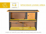 Guinea Pig Hutch Rabbit Hutch Wood-metal Elevated Pet House Bunny Cage with No-Leak Tray Ramp T3398P350057