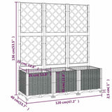 Garden Planter with Trellis Blue Grey 120x40x136 cm PP 318253