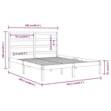 Bed Frame without Mattress White 160x200 cm Solid Wood Pine 3104944