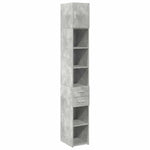 Slim Storage Cabinet Concrete Grey 30x42.5x225 cm Engineered Wood 3281269