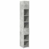 Slim Storage Cabinet Concrete Grey 30x42.5x225 cm Engineered Wood 3281269