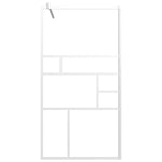 ZNTS Walk-in Shower Wall with Shelf White 100x195 cm ESG Glass&Aluminium 3185509