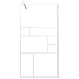 ZNTS Walk-in Shower Wall with Shelf White 100x195 cm ESG Glass&Aluminium 3185509