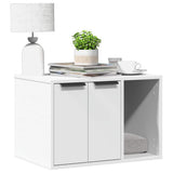 Cat Litter Box Enclosure White 60x40x40 cm Engineered Wood 857724