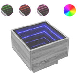 Bedside Table with Infinity LED Grey Sonoma 40x40x30 cm 3284068