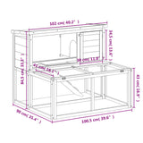 Rabbit Hutch Brown 102x90x84.5 cm Solid Wood Pine 172283