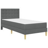 Bed Frame with Mattress Dark Grey 90 x 190 cm Fabric 3415263