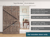 Wooden Sliding Kit Stainless Steel Smooth Operation Hardware Track Kit System Unit For Single T3398P329459