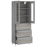 Highboard Grey Sonoma 69,5x34x180 cm Engineered Wood 3198391