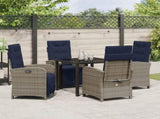 Garden Dining Set with Cushion 5 pcs Grey Poly Rattan 3380359