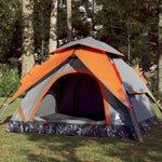 ZNTS Camping Tent Dome 4-Person Grey and Orange Quick Release 4004183