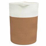 Storage Basket Brown and White 49x65 cm Cotton 358493