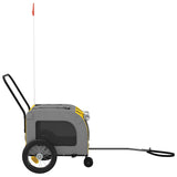 Pet Bike Trailer Yellow and Grey 54.5 x 120 x 161 cm 93847