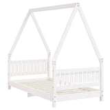 Kids Bed Frame White 80x160 cm Solid Wood Pine 834505