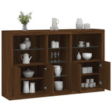 Sideboard with LED Lights Brown Oak 162x37x100 cm 3209176
