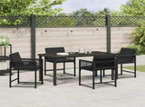 Garden Dining Set 5 pcs Black Poly Rattan 3380746