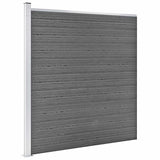 WPC Fence Set 3 Square 1 Slanted 619x186 cm Grey 3053235