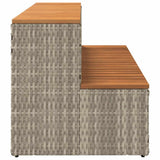 Hot Tub Step Light Grey 100x50x50,5 cm Poly Rattan and Solid Acacia 4103947