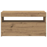 TV Cabinets with LED Lights 2 pcs Artisan Oak Engineered Wood 856318