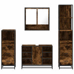 ZNTS 4 Piece Bathroom Furniture Set Smoked Oak Engineered Wood 3301302